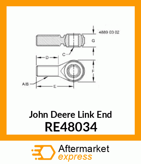 LINK END, ASSY,REAR,WITH BAL RE48034