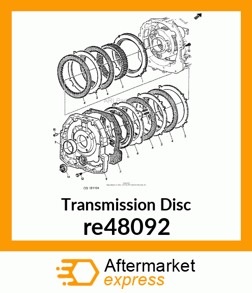 BRAKE DISK, PQT REVERSE re48092