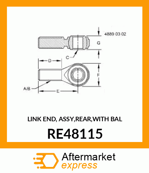 LINK END, ASSY,REAR,WITH BAL RE48115