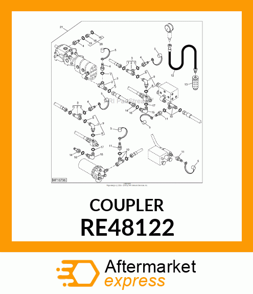 HYDR.QUICK COUPLER SOCKET, DIAGNOST RE48122