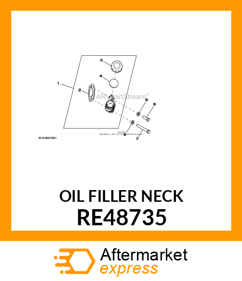 NECK,FILLER,OIL W/GASKET ASSEMBLY RE48735