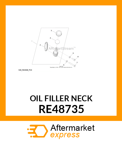 NECK,FILLER,OIL W/GASKET ASSEMBLY RE48735