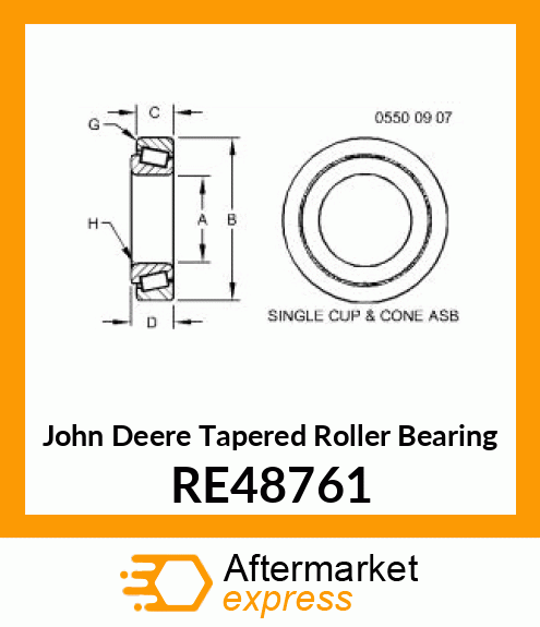 TAPERED ROLLER BEARING, ASMB PARTS RE48761