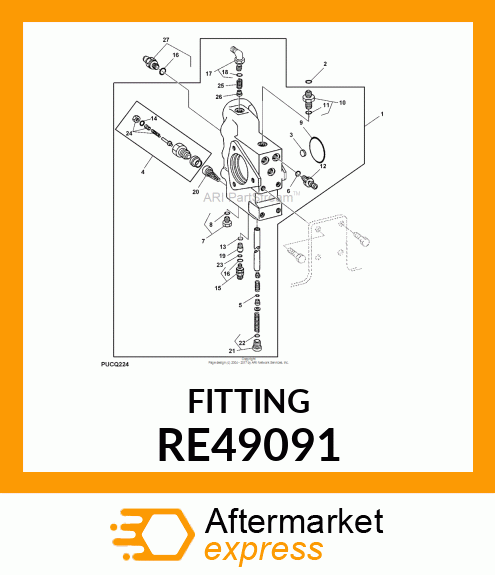 CONNECTOR, STRAIGHT ADJ W/O RE49091