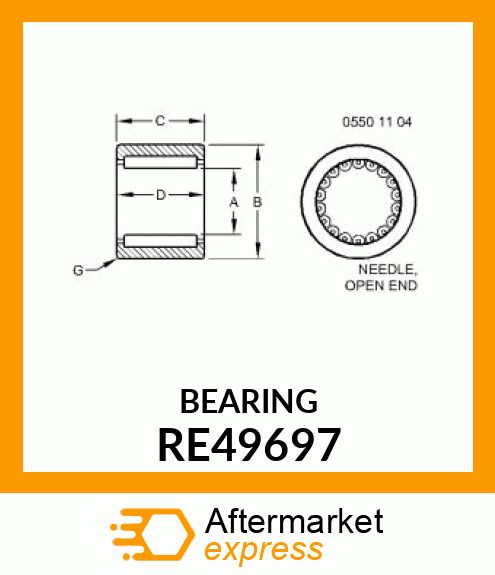 BEARING, ROLLER RE49697