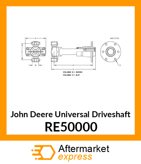 UNIVERSAL DRIVESHAFT, SHAFT, UNIVER RE50000