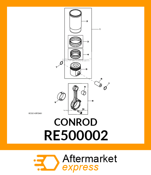 CONNECTING ROD, ASSEMBLY RE500002