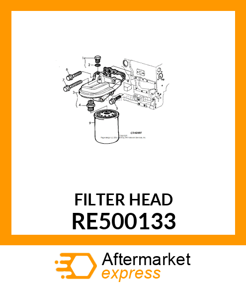 FILTER HEAD, OIL RE500133