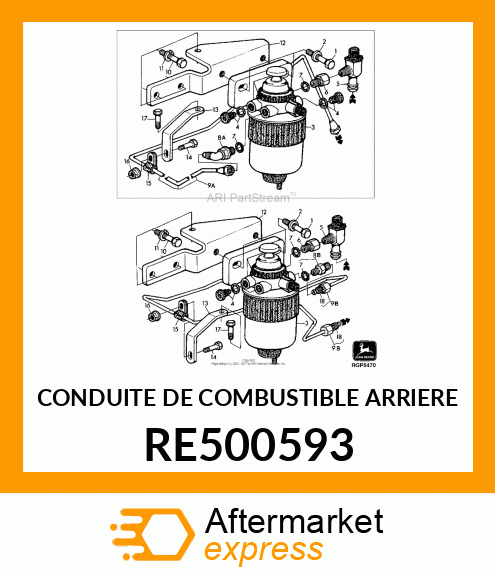 CONDUITE DE COMBUSTIBLE ARRIERE RE500593