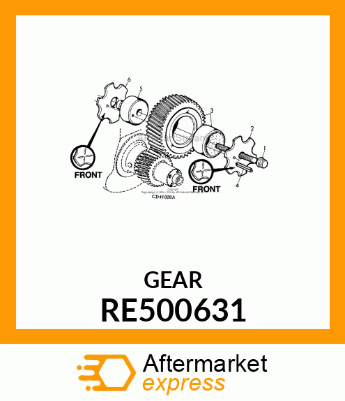 GEAR, UPPER IDLER, W/BUSHING RE500631