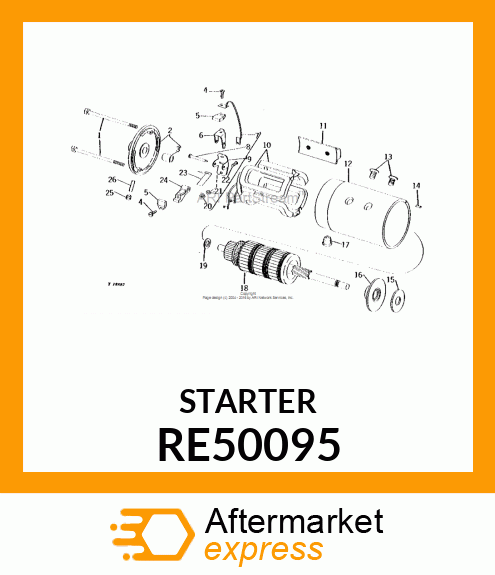 Starter Motor Kit - KIT, STARTING MOTOR AND SOLENOID RE50095