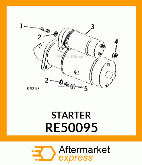 Starter Motor Kit - KIT, STARTING MOTOR AND SOLENOID RE50095