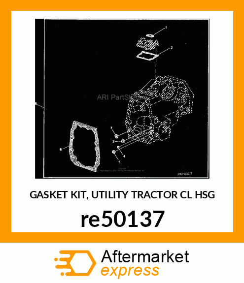 GASKET KIT, UTILITY TRACTOR CL HSG re50137