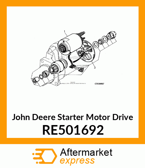 MESHING DRIVE (BENDIX W/2 BUSHINGS) RE501692