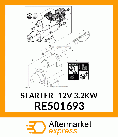 STARTER MOTOR KIT RE501693