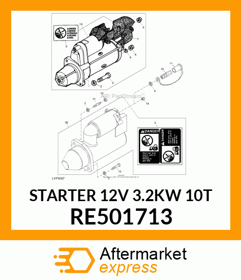 KIT,DEMARREUR R.BOSCH 2.6KW,12V RE501713