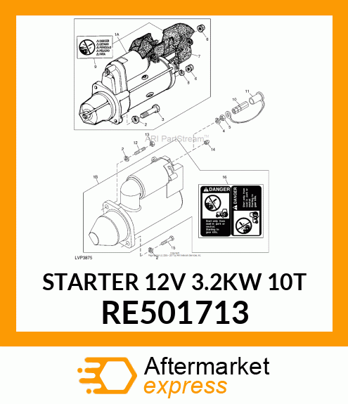 KIT,DEMARREUR R.BOSCH 2.6KW,12V RE501713