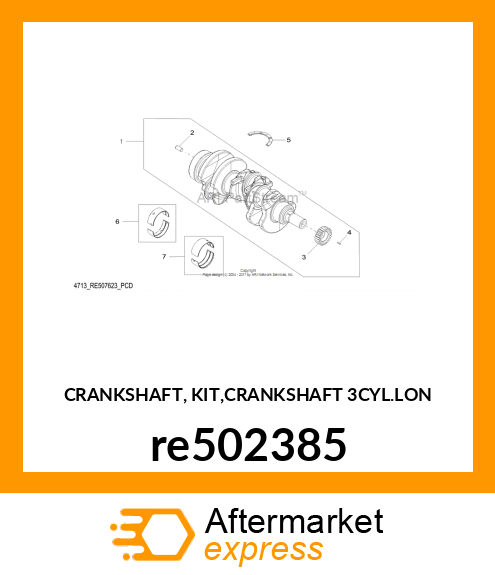 CRANKSHAFT, KIT,CRANKSHAFT 3CYL.LON re502385