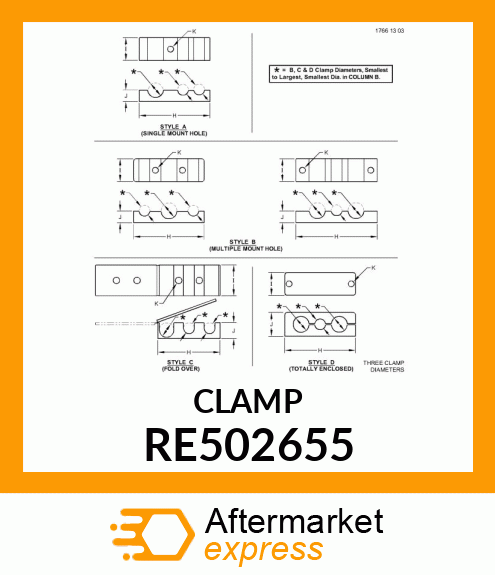 CLAMP, (3 LINE) RE502655