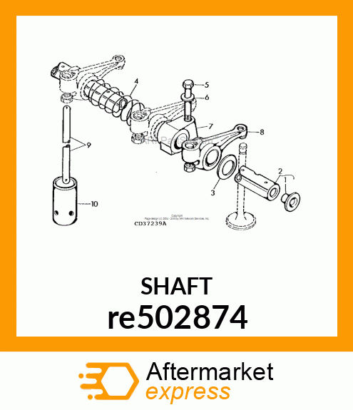 KIT,ROCKER ARM SHAFT,4 CYL re502874