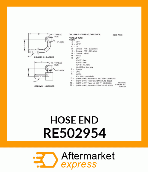 ELBOW FITTING RE502954