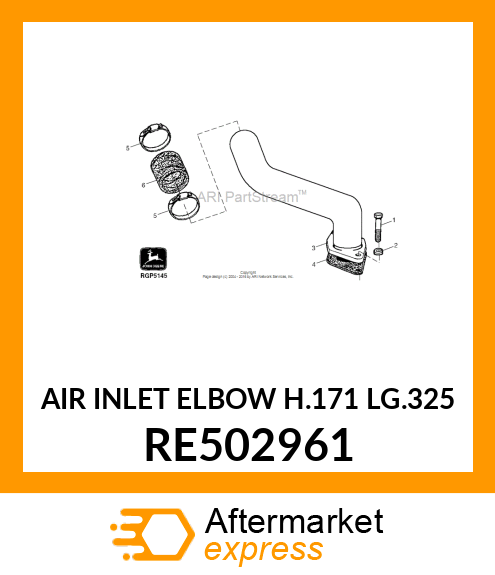 AIR INLET ELBOW H.171 LG.325 RE502961