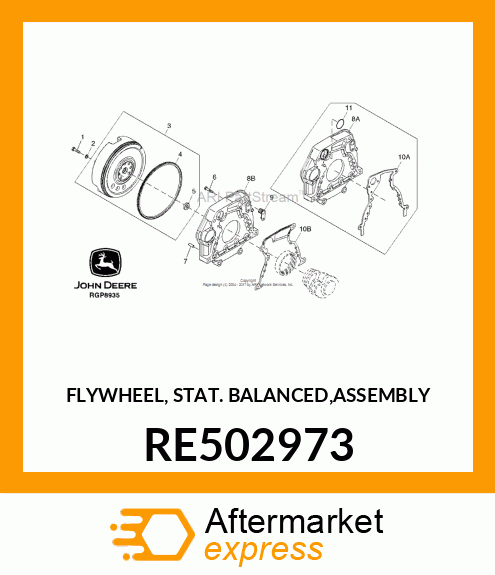 FLYWHEEL, STAT. BALANCED,ASSEMBLY RE502973