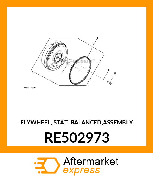 FLYWHEEL, STAT. BALANCED,ASSEMBLY RE502973