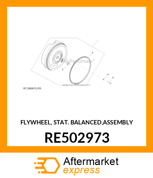 FLYWHEEL, STAT. BALANCED,ASSEMBLY RE502973