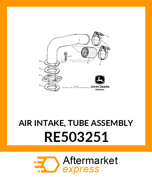 AIR INTAKE, TUBE ASSEMBLY RE503251