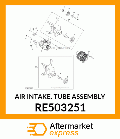 AIR INTAKE, TUBE ASSEMBLY RE503251