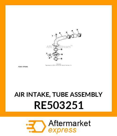 AIR INTAKE, TUBE ASSEMBLY RE503251