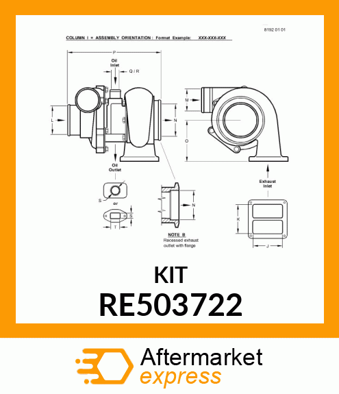 TURBOCHARGER RE503722