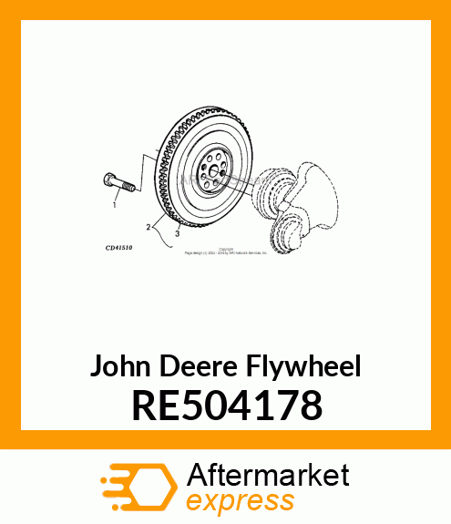 FLYWHEEL, ASSY W/ RING GEAR, 4 CYL RE504178