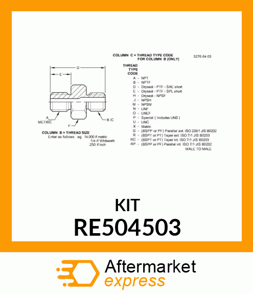 ADAPTER FITTING RE504503