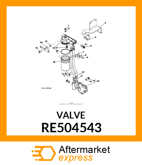 VALVE, OIL FILTER BYPASS RE504543