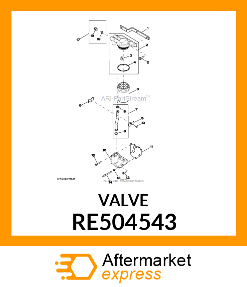 VALVE, OIL FILTER BYPASS RE504543