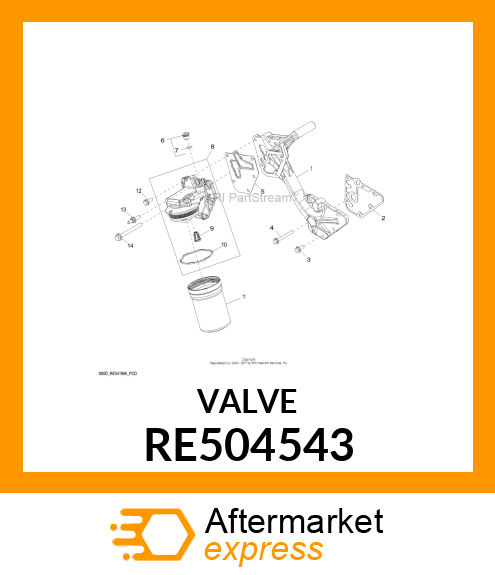 VALVE, OIL FILTER BYPASS RE504543