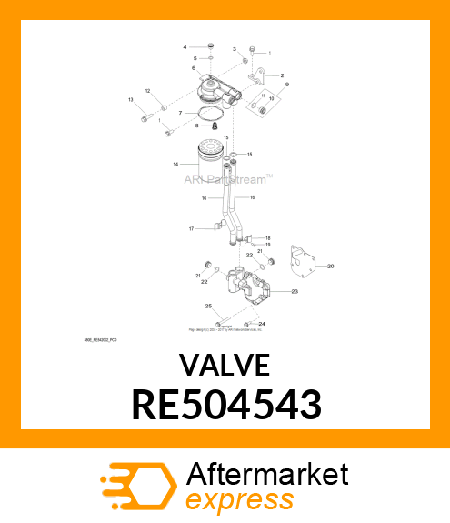 VALVE, OIL FILTER BYPASS RE504543