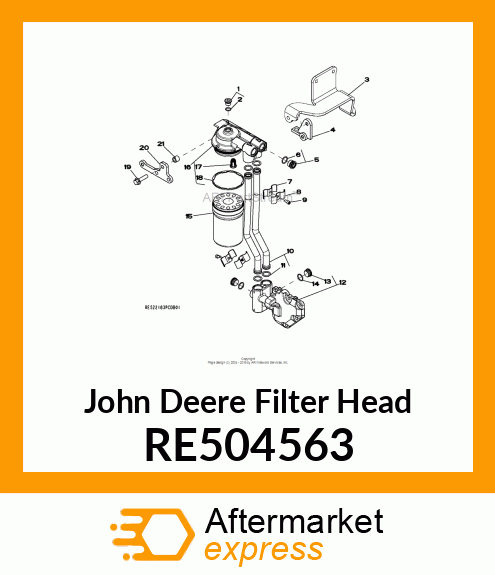 FILTER HEAD, OIL FILTER, HIGH MOUNT RE504563