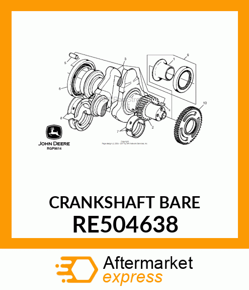 CRANKSHAFT,DYNAMICALLY BALANCED RE504638