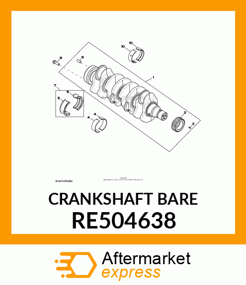 CRANKSHAFT,DYNAMICALLY BALANCED RE504638