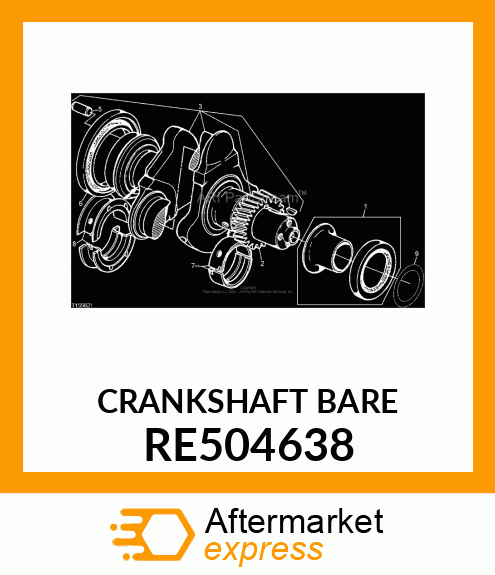 CRANKSHAFT,DYNAMICALLY BALANCED RE504638