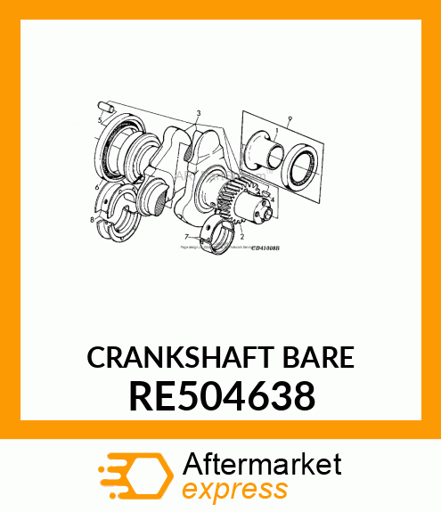 CRANKSHAFT,DYNAMICALLY BALANCED RE504638