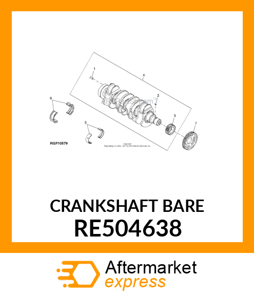 CRANKSHAFT,DYNAMICALLY BALANCED RE504638