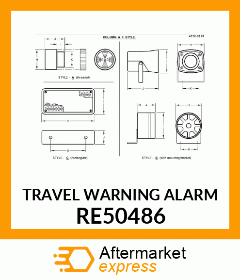 TRAVEL WARNING ALARM RE50486