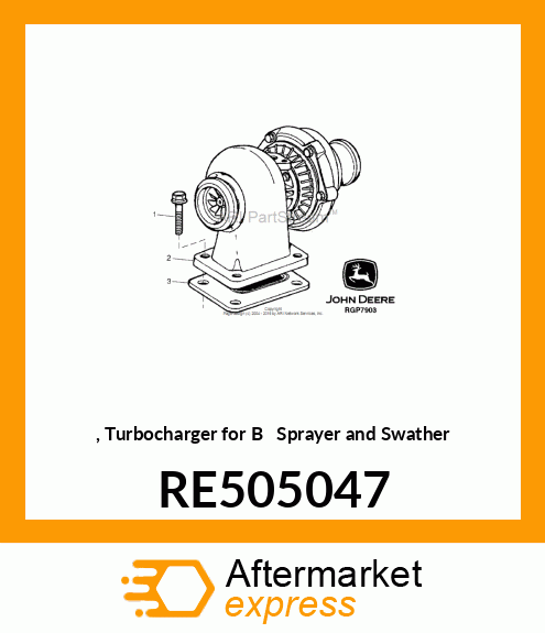 TURBOCHARGER, CZ HIGH MOUNT RE505047