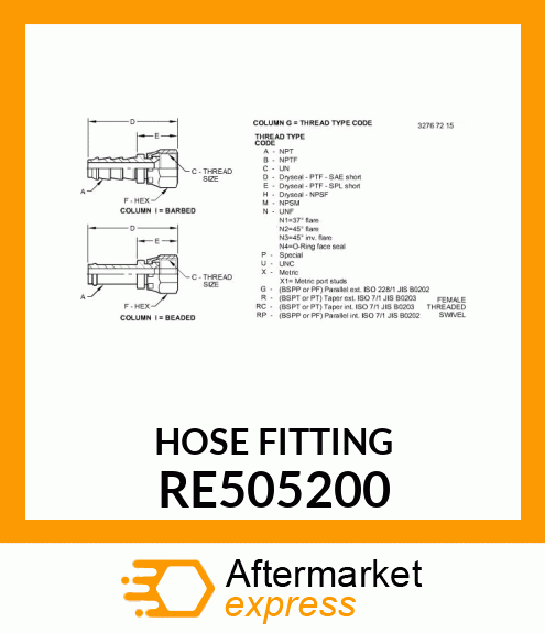 HOSE FITTING RE505200