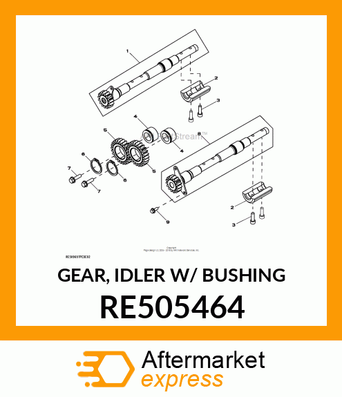 GEAR, IDLER W/ BUSHING RE505464