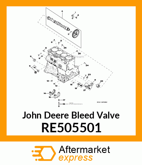 BLEED VALVE, OIL PRESSURE REGULATIN RE505501